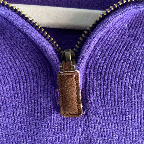 Mens Polo Ralph Lauren Blue Label Purple 1/4 Zip Sweater/Embroidered Logo L - Picture 9 of 10